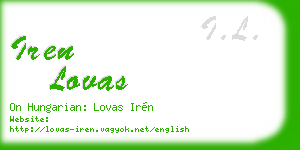 iren lovas business card